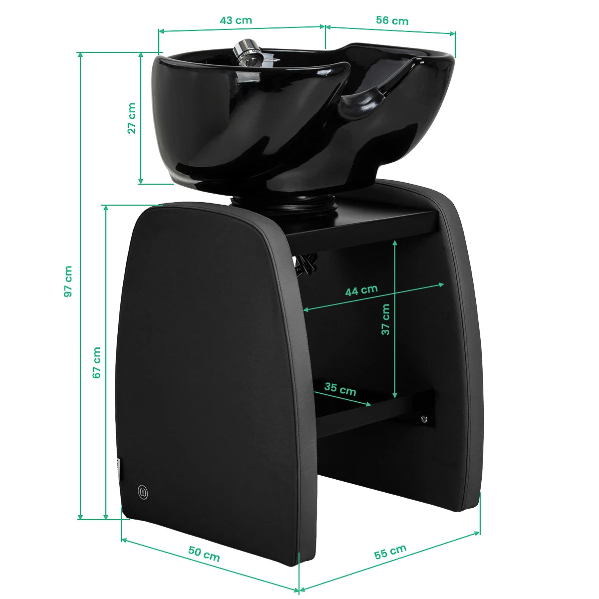 Hairdressing wash unit Omega Aqualina black