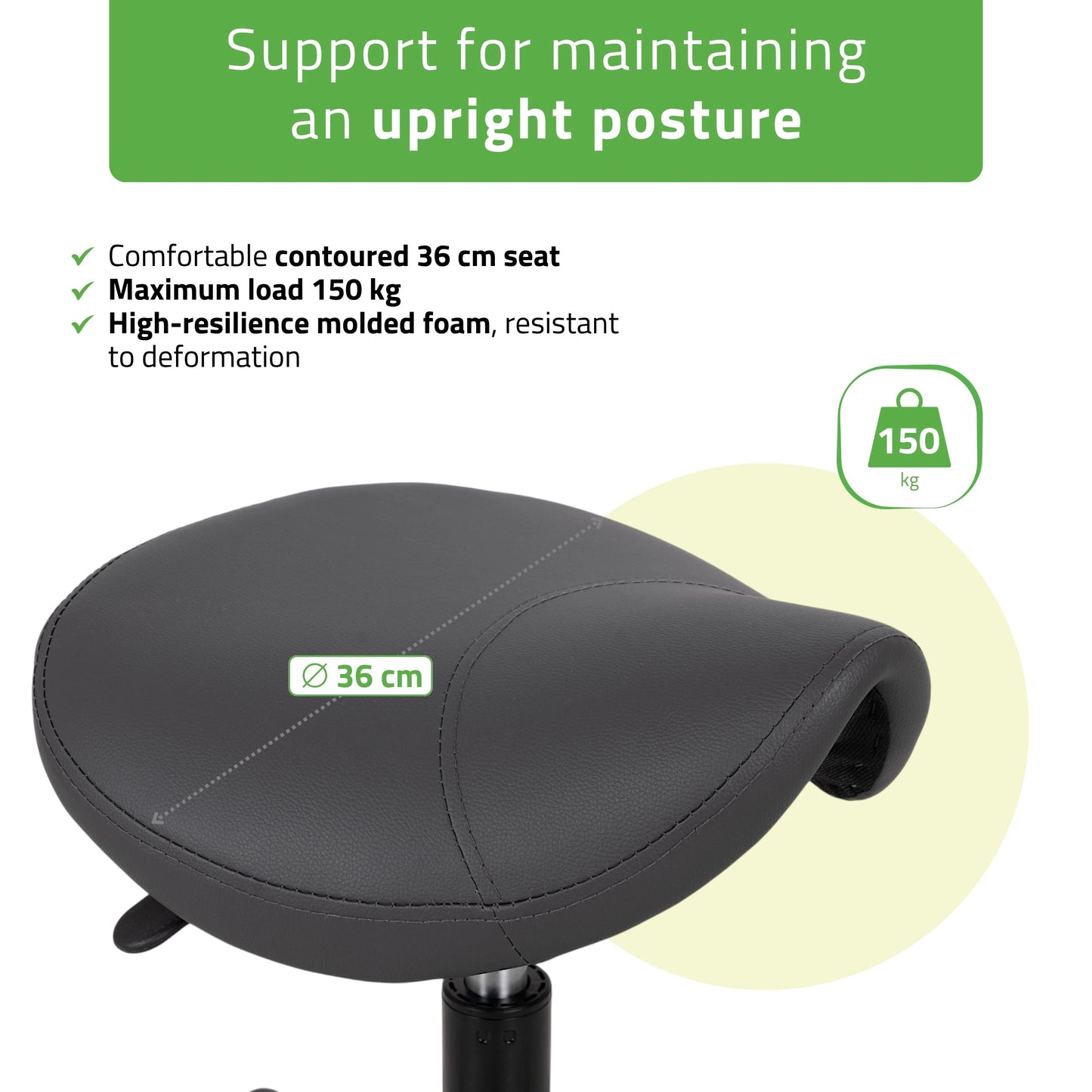 Saddle stool LUMO, Comfy Base k521 grey