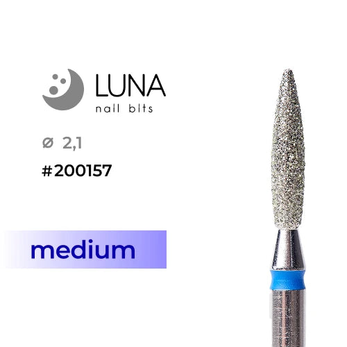 Luna Bits jyrsin Flame, 2,1 mm, Medium Grit, sininen