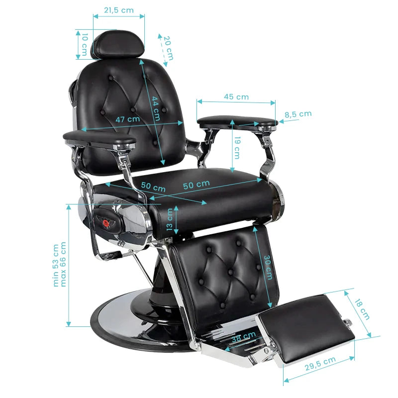 Barber Chair Gabbiano Black Pietro