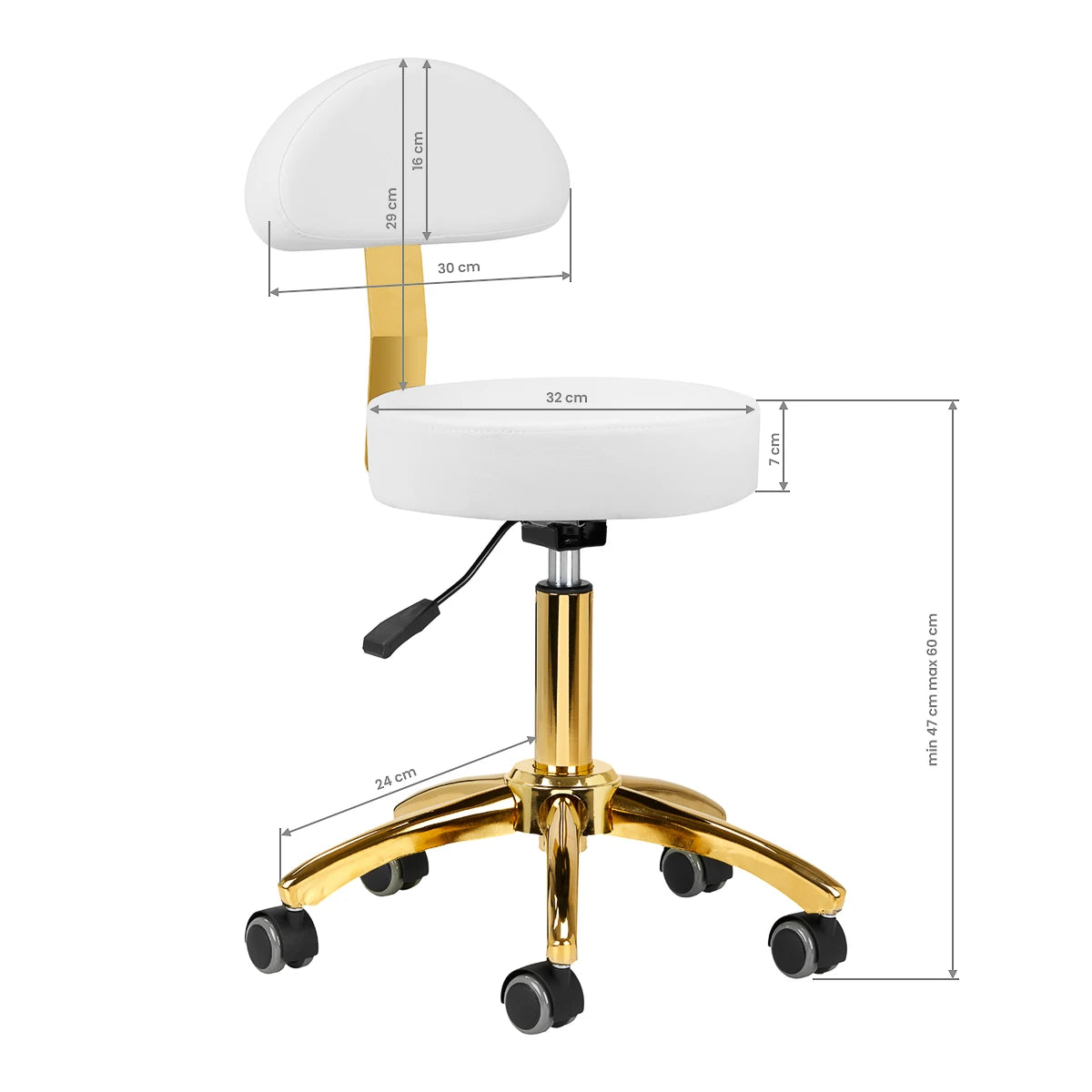Cosmetic chair AM-304G gold-white