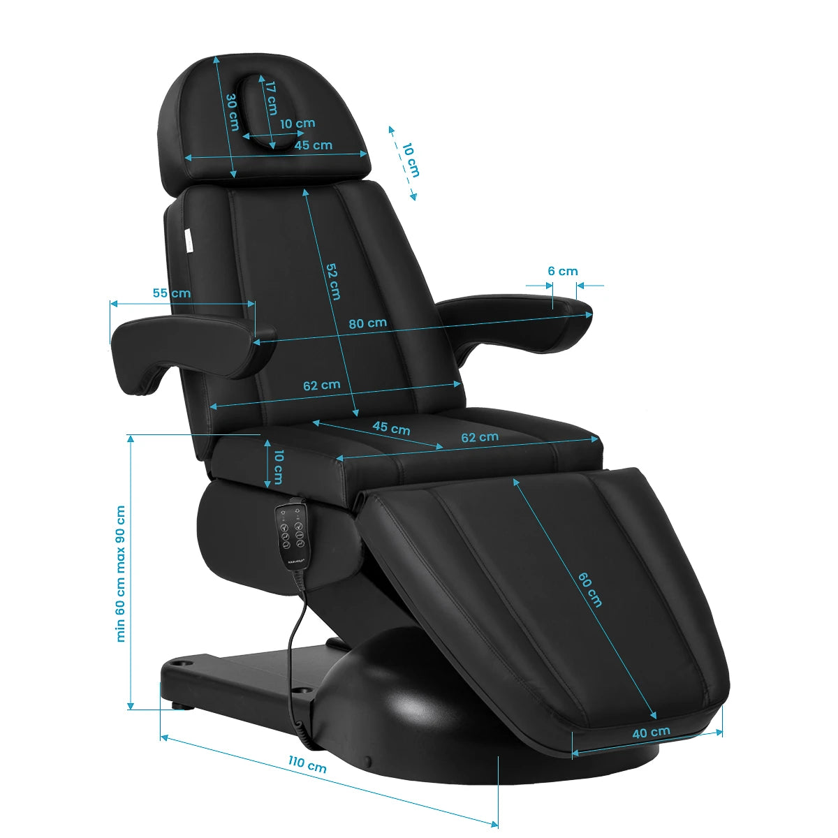 Azzurro Lux cosmetic chair 3m black