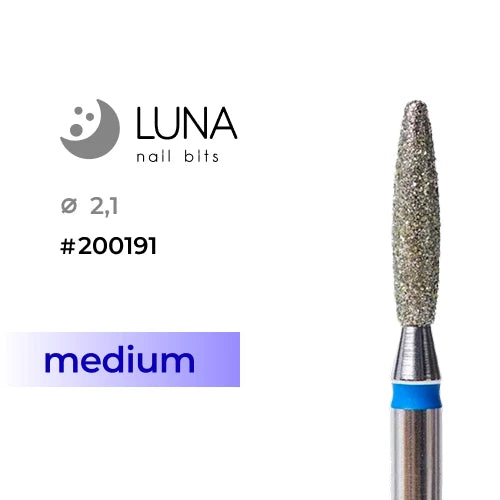 Luna Bits timanttiterä pyöristetty liekki 2,1-10, sininen (keskikarkea)