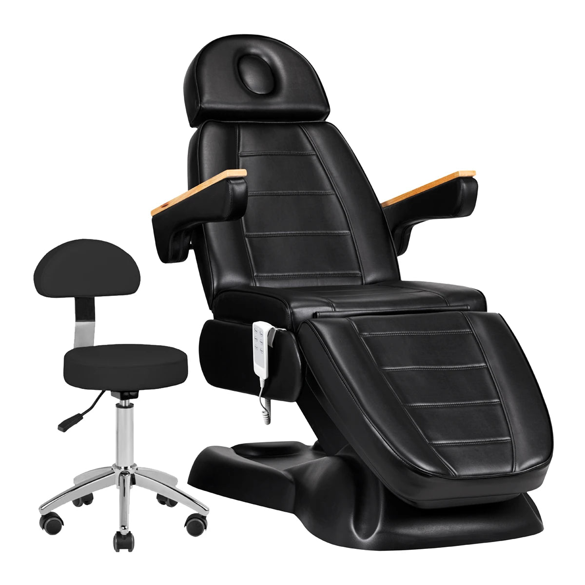 SET - Beauty bed-couche SILLON LUX 273b, black + stool 304