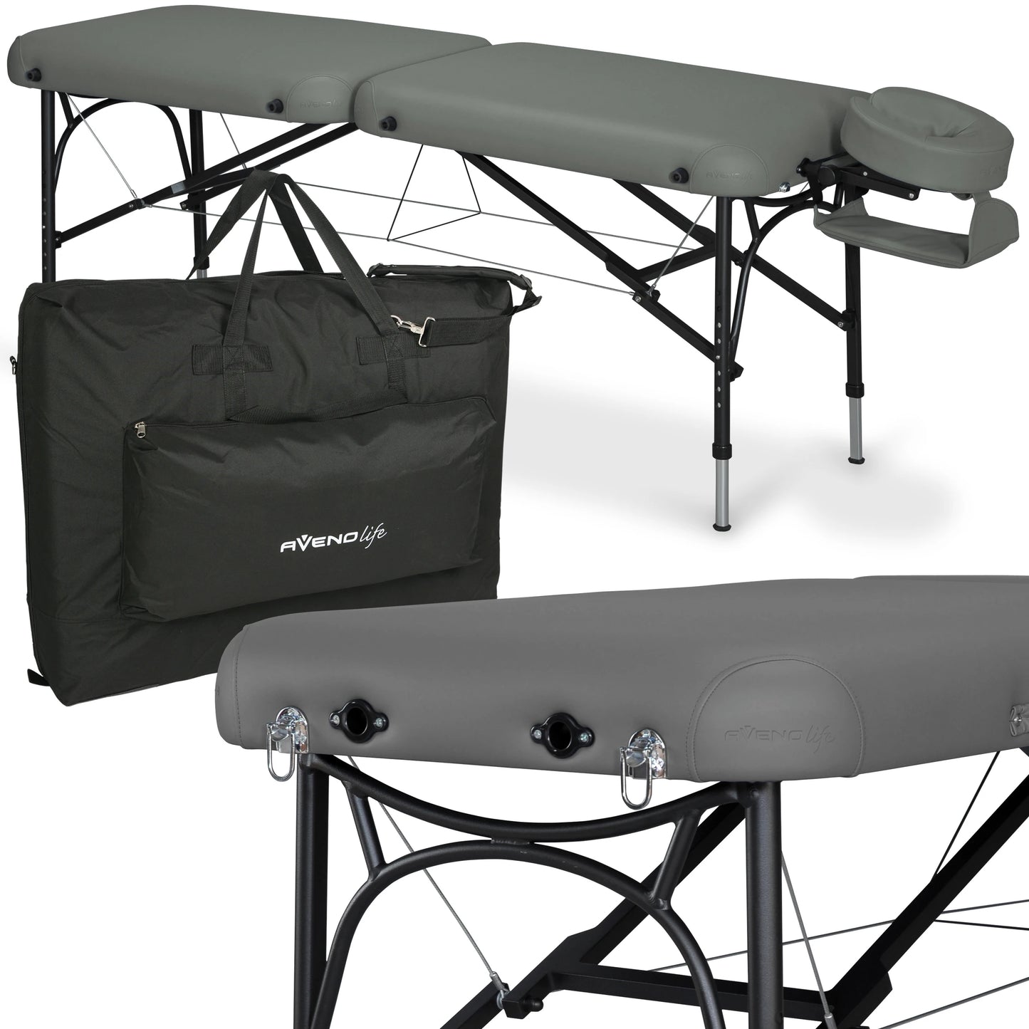 Massage table Luna light Soft Touch K622 Charcoal