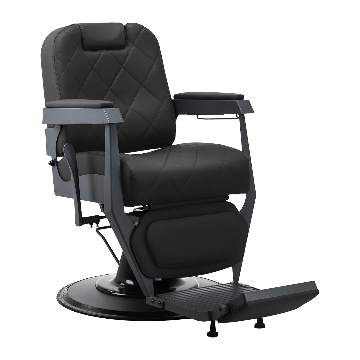 Gabbiano barber chair Bruno with graphite frame Black