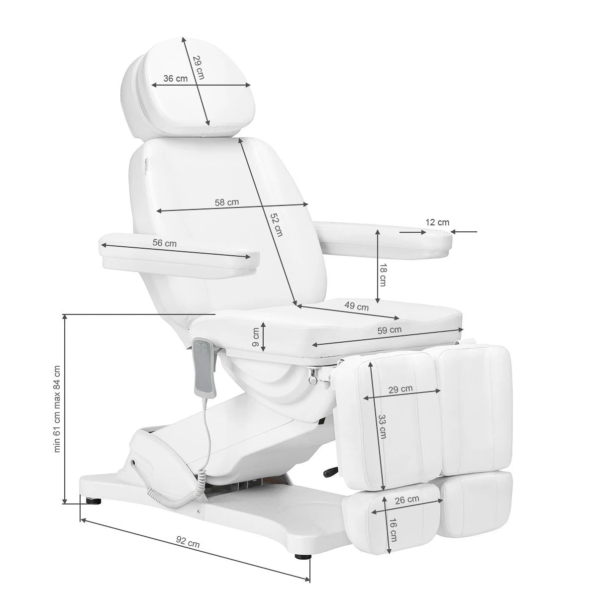 Pedicure Chair SILLON CLASSIC PEDI, 2 motors, white