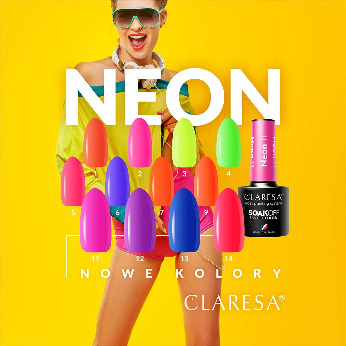 CLARESA NEON 14 geelilakka, 5 ml