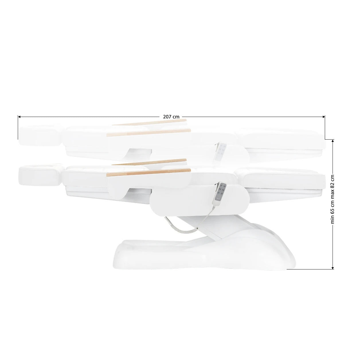 Beauty bed-couche SILLON LUX 273b, 3 motors, white