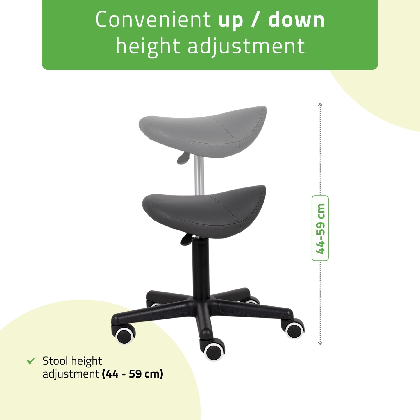 Saddle stool LUMO, Comfy Base k521 grey