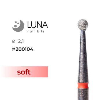 Luna Bits jyrsin Diamond Ball 2,1 mm, pehmeä raekoko, punainen