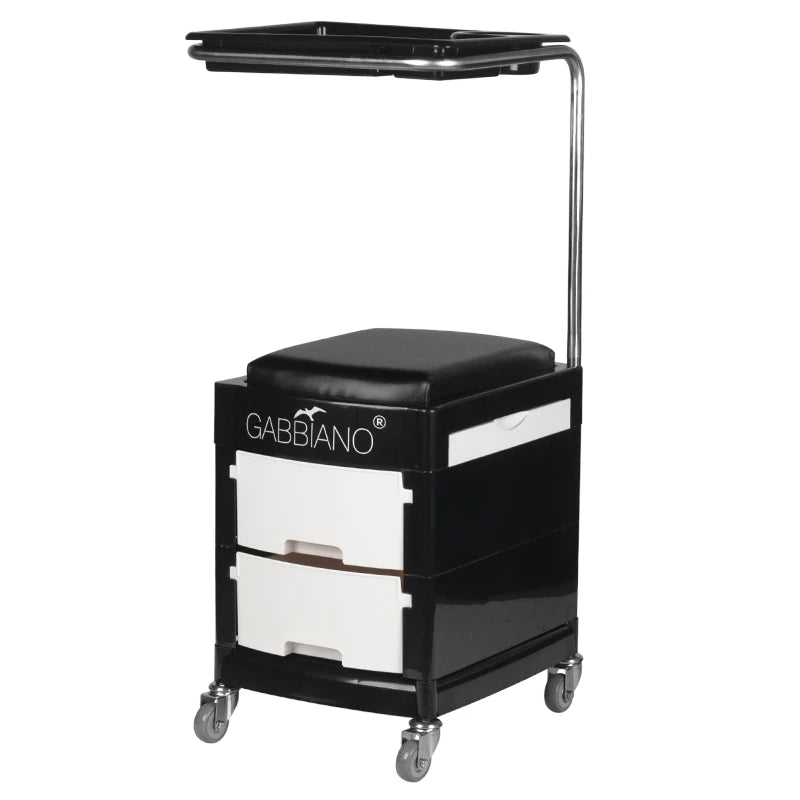 Helper - pedicure stool 16 plus black / white
