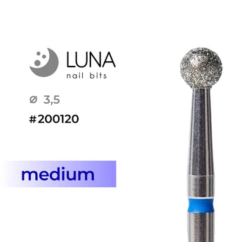 Luna Bits Diamond Ball jyrsin 3,5 mm, Blue, Medium Grit