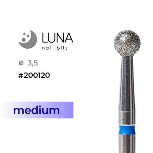Diamond Ball Drill Bit 3.5mm, Blue, Medium Grit