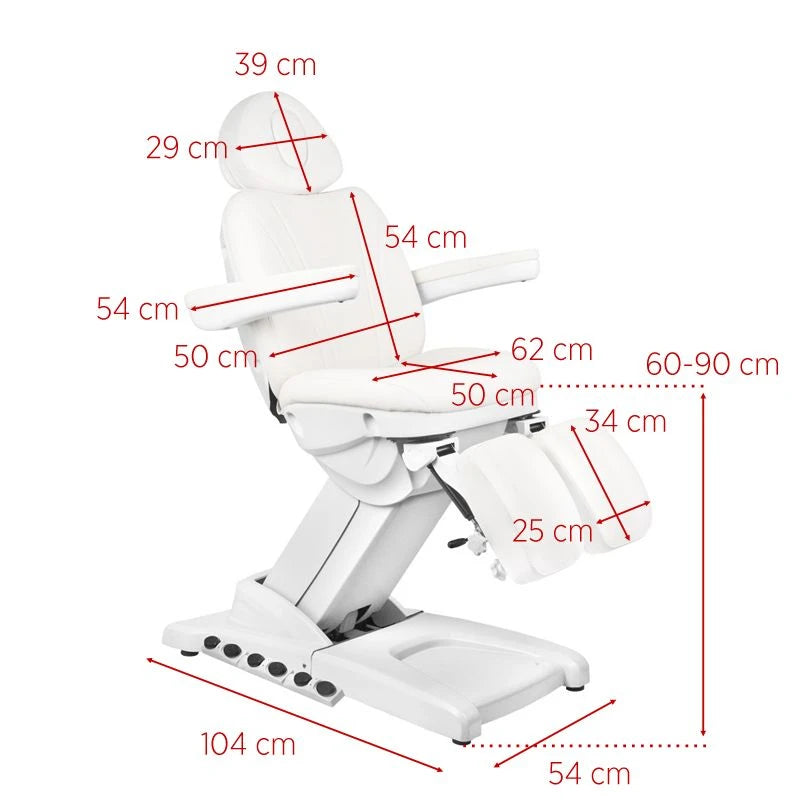 Pedicure Chair AZZURRO PEDI PRO EXCLUSIVE, 3 motors, white