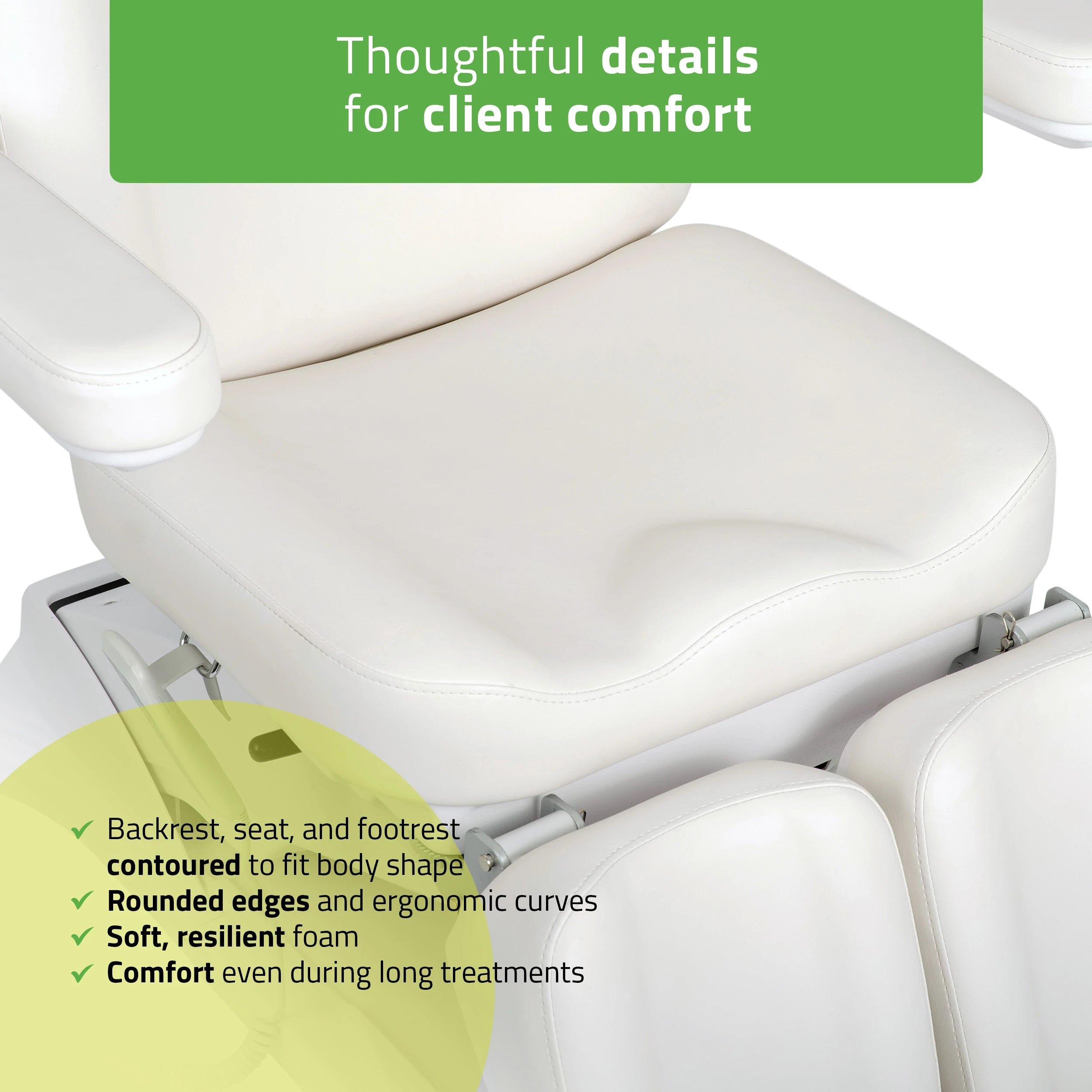 Cosmetic treatment chair, electric Elara PRO 6P, white