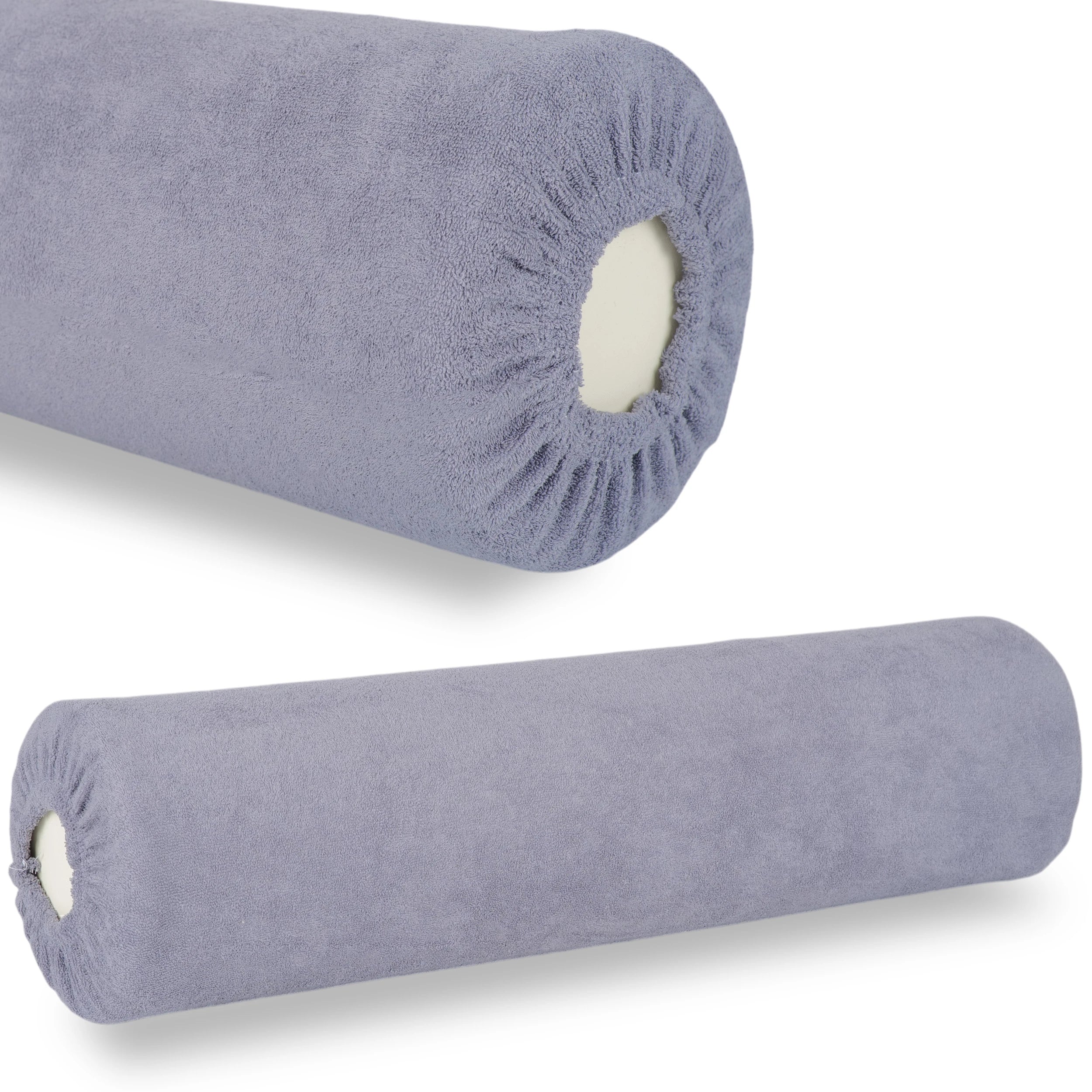 Froteepäällinen tukityynyn suojus kuminauhalla, 15 × 60 cm, harmaa