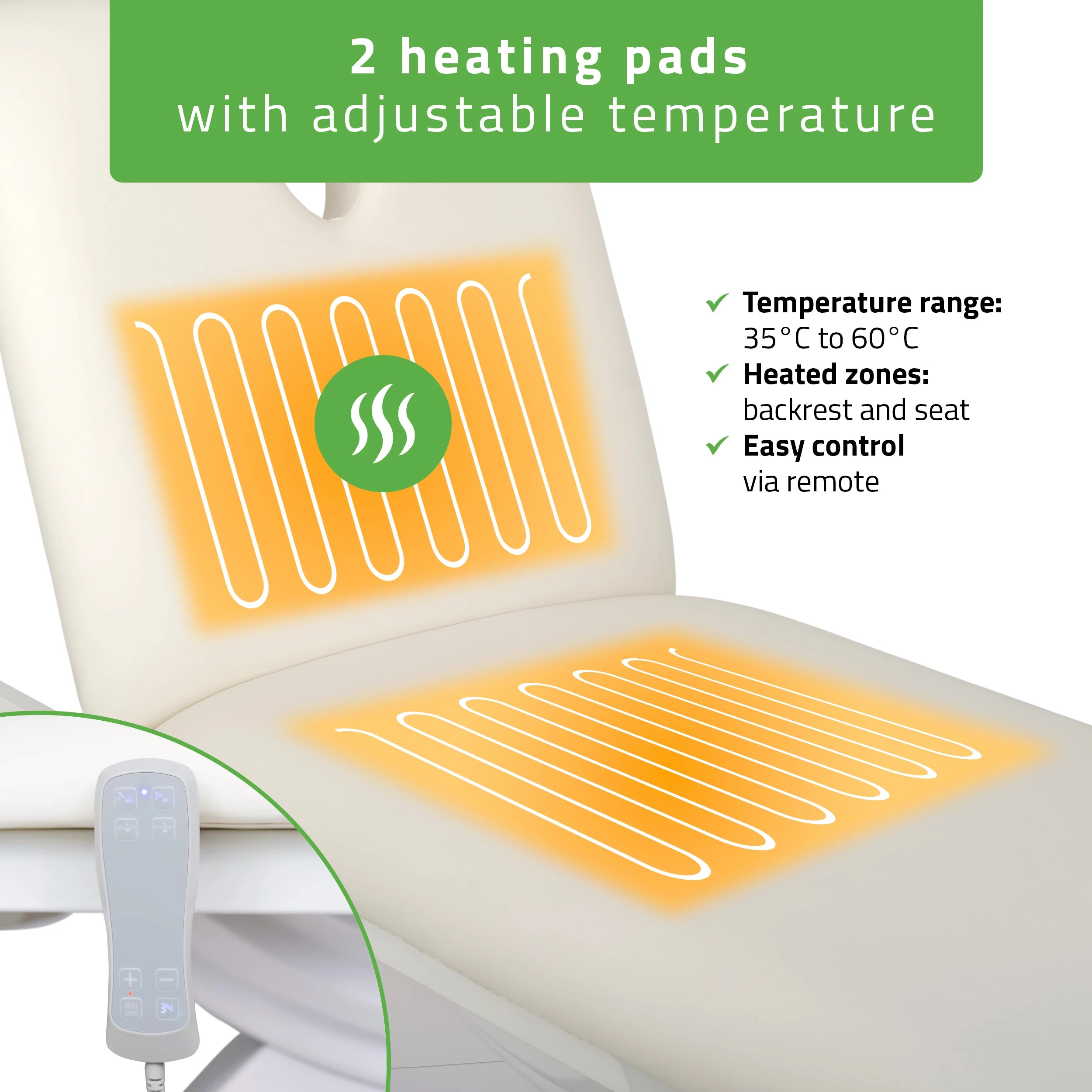 Electric heated beauty couch Camilla PRO 2 for massage and spa treatments