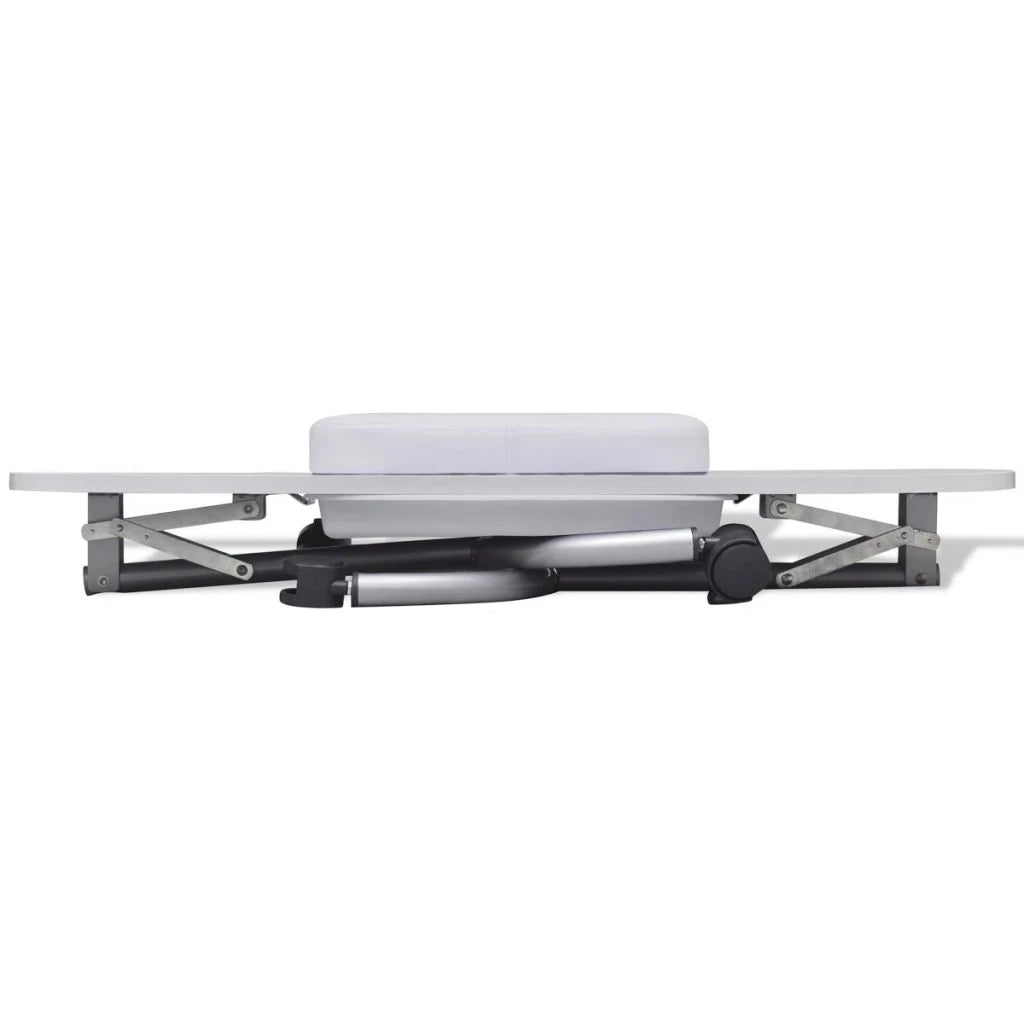Folding Manicure Nail Table with Castors White