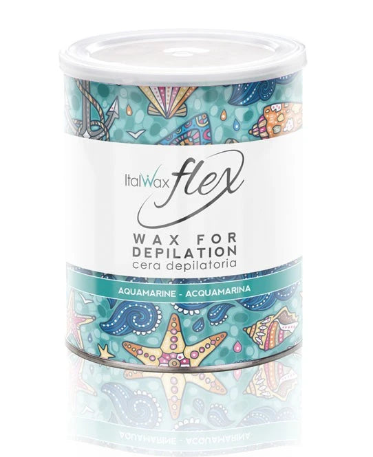 ItalWax FLEX nestemäinen ihokarvanpoistovaha purkki AQUAMARINE, 800 ml