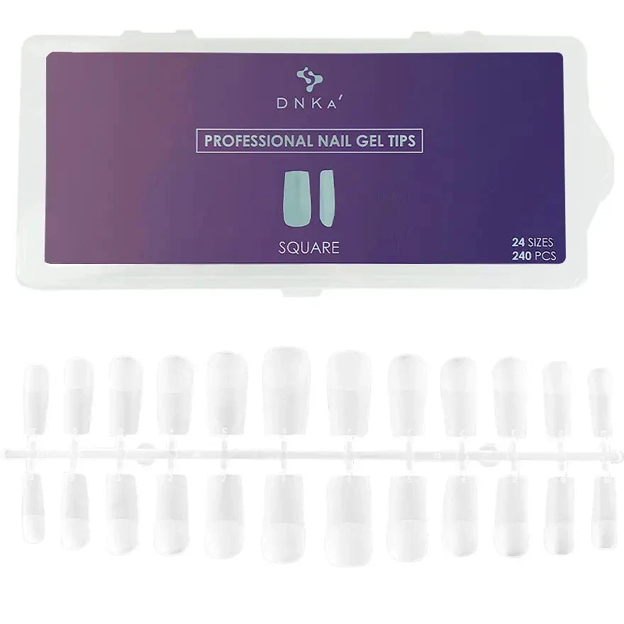 Gel tips for nail extension  PROFESSIONAL NAIL GEL TIPS "DNKa", SQUARE 240 шт.