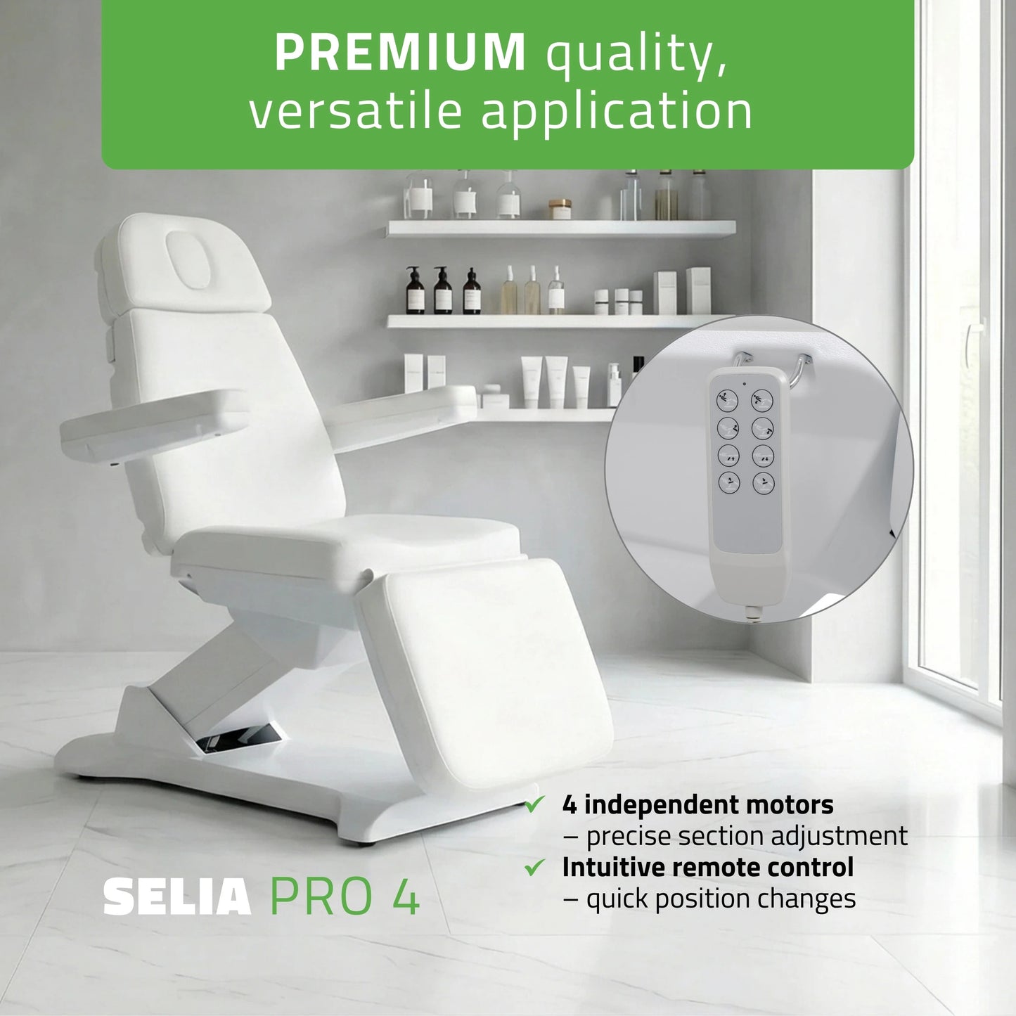 Selia PRO 4 Touch Core k301 hoitotuoli, valkoinen