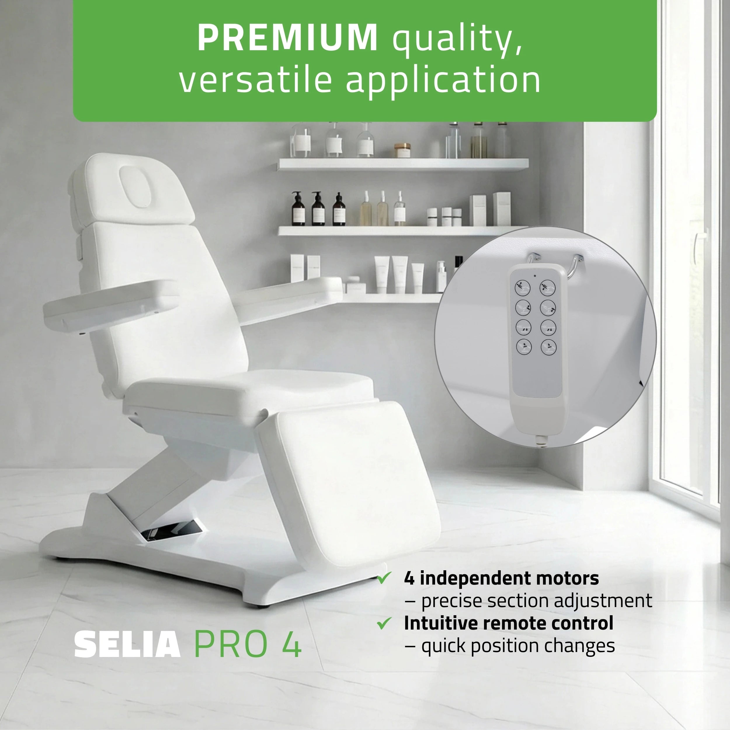 Selia PRO 4 Touch Core k301 hoitotuoli, valkoinen