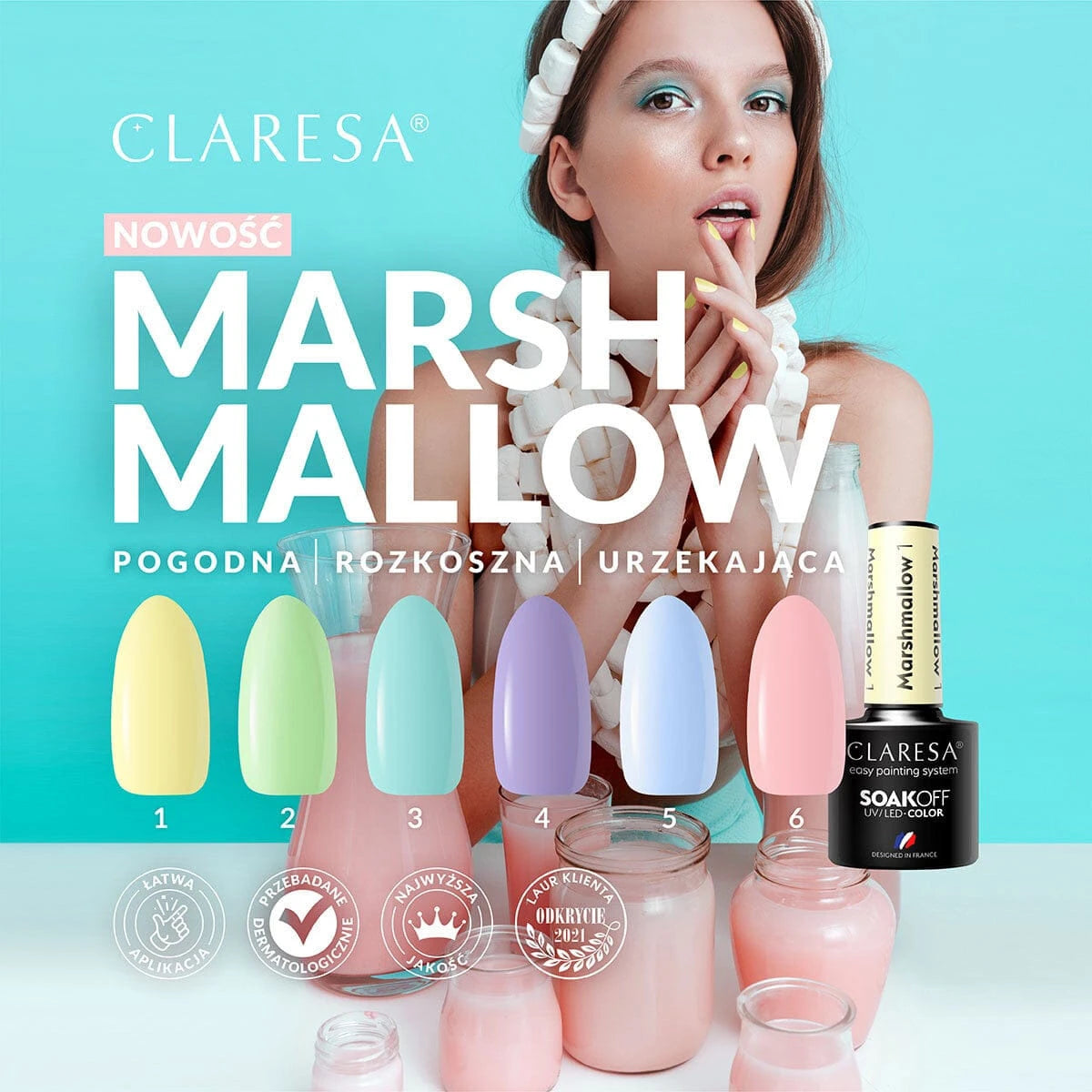 CLARESA Gel polish MARSHMALLOW 5, 5g