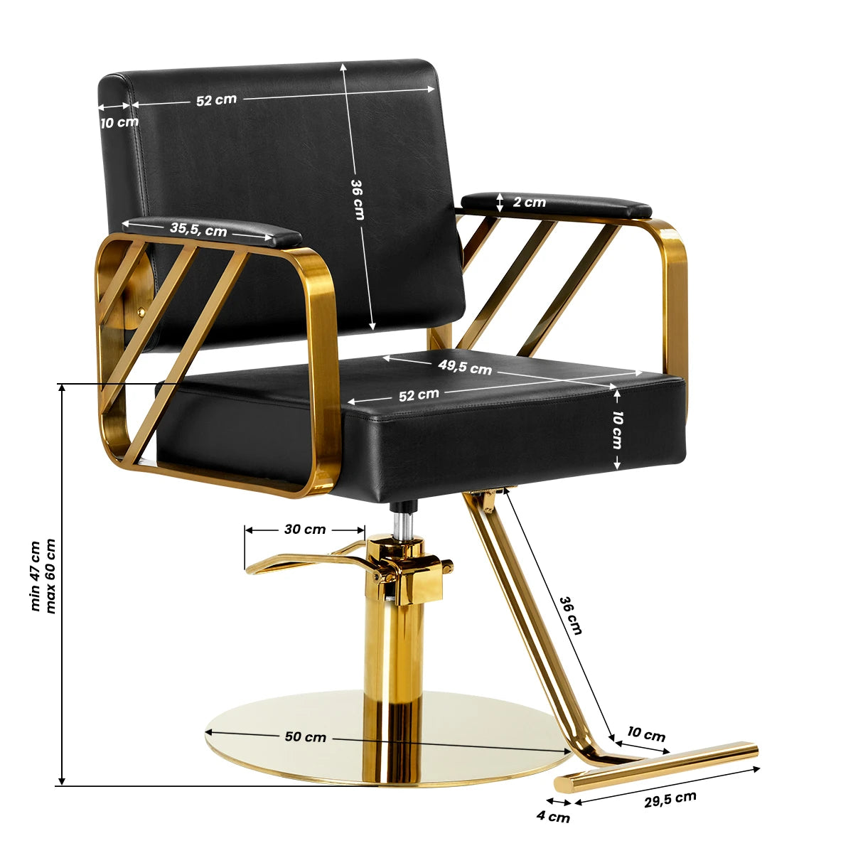 Hairdressing chair Gabbiano Genua golden black