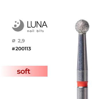 Luna Bits Diamond Ball jyrsin 2,9 mm, Fine Grit, Red