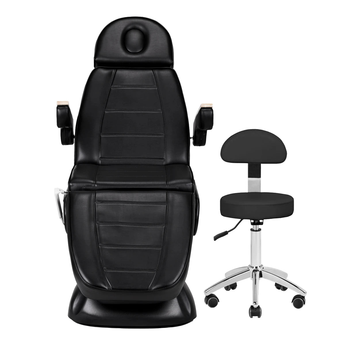 SET - Beauty bed-couche SILLON LUX 273b, black + stool 304
