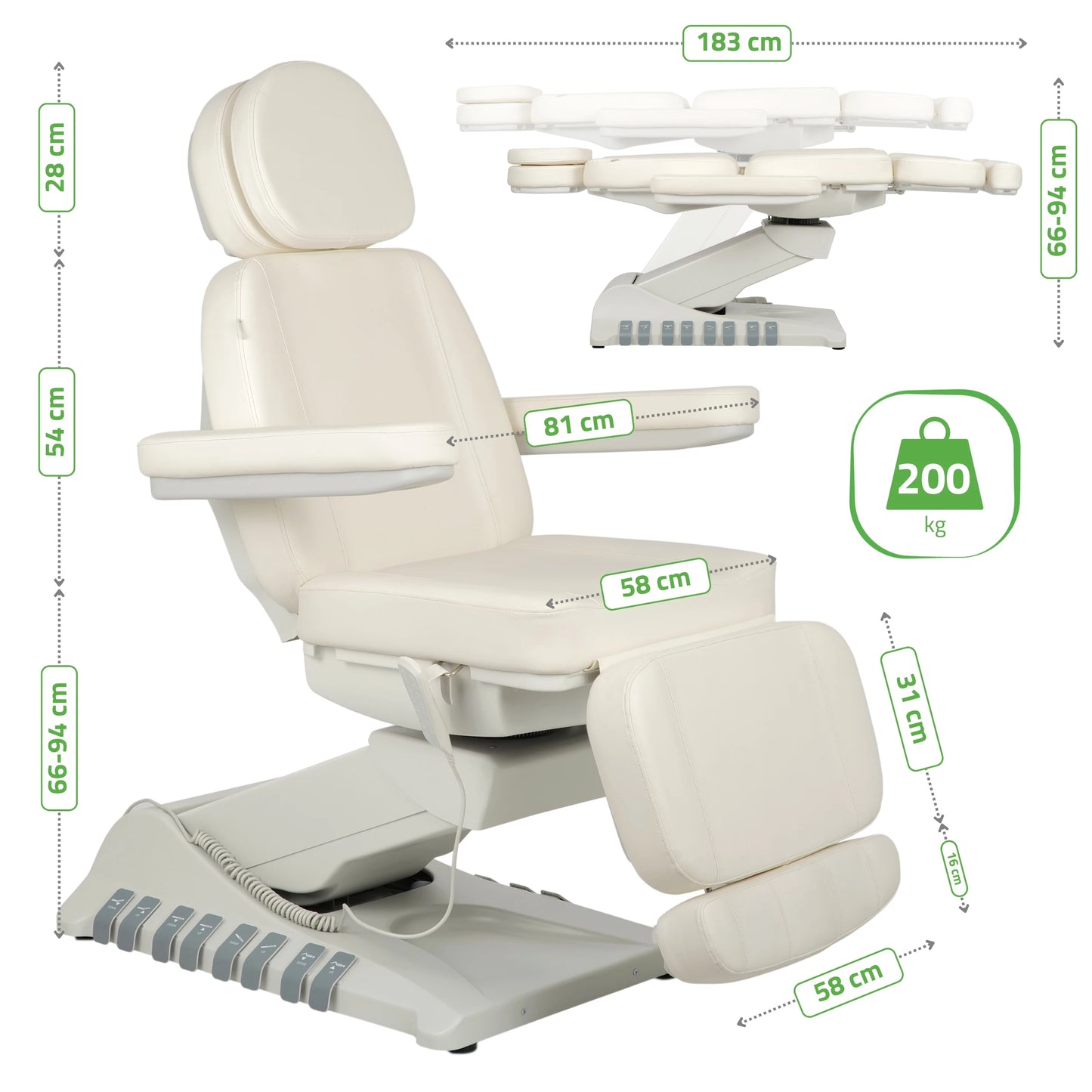 Luxoria PRO 5 k701 hoitotuoli, valkoinen