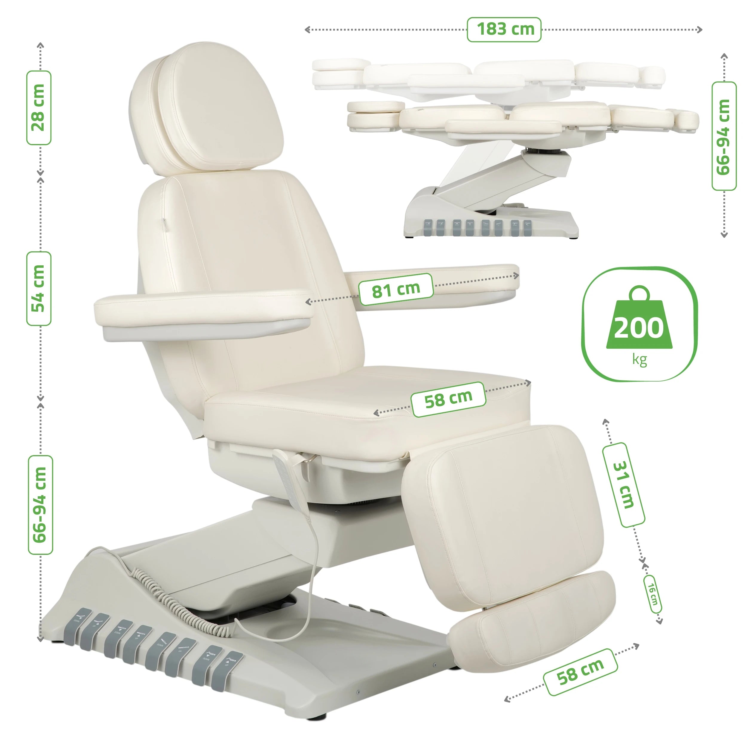 Luxoria PRO 5 k701 hoitotuoli, valkoinen