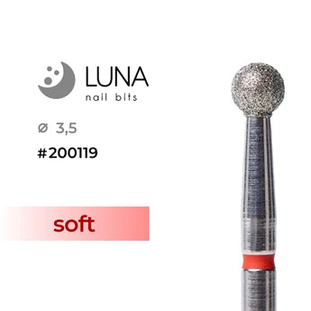 Luna Bits Diamond Ball Drill Bit jyrsin 3,5 mm, Fine Grit, Red