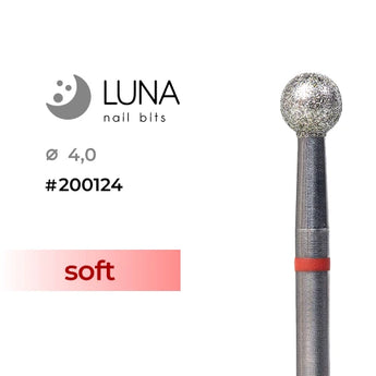 Luna Bits kynsipora Ball 4,0 mm, punainen karkeikko
