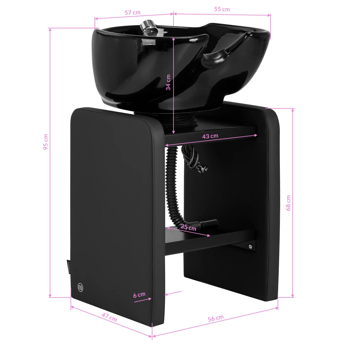 Hairdressing wash unit Omega Nautica black
