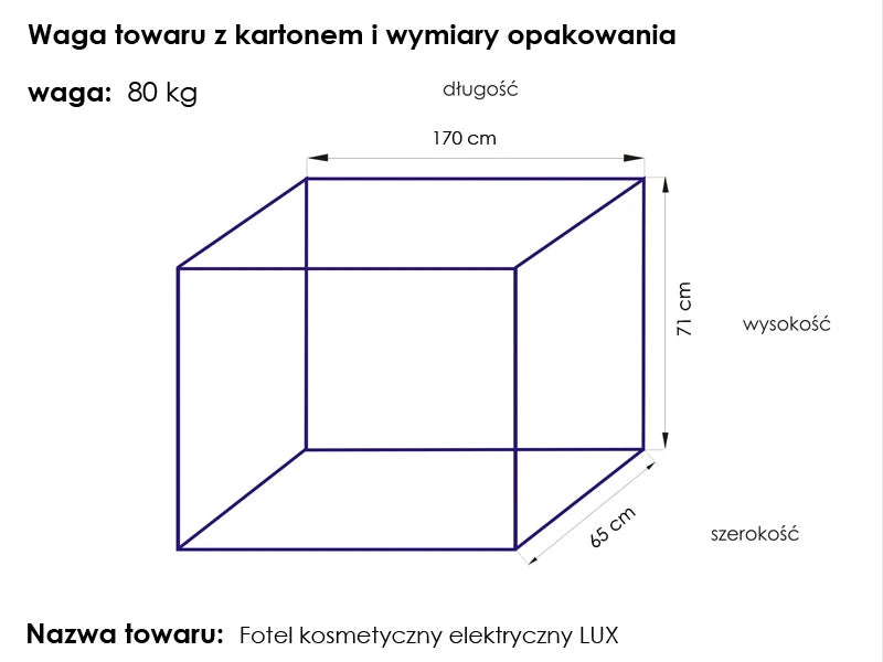 Sähköinen hoitotuoli LUX, 3 motorilla, valkoinen
