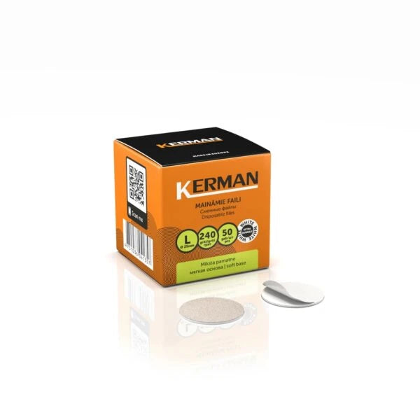 Kerman vaihtolaikka L pedikyyrille soft 240 grit, 50 kpl