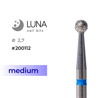 Luna Bits Diamond Ball jyrsin 2,7 mm, Blue (Medium Grit)