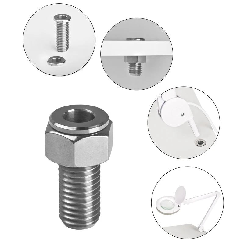 Inox tube magnifier lamp holder