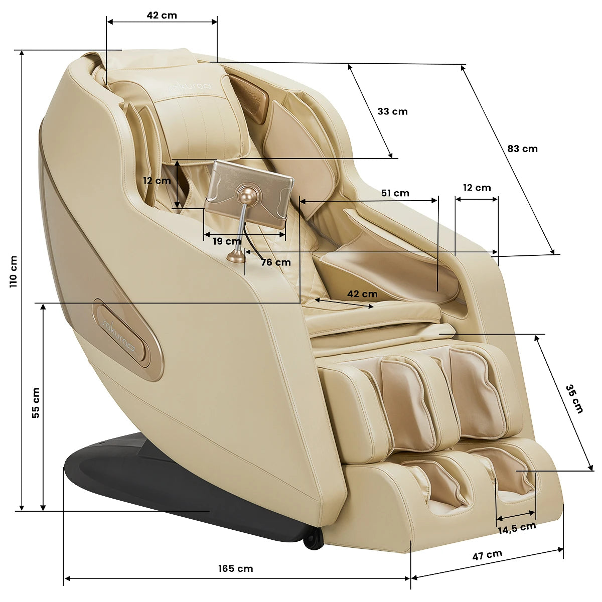 Sakura Comfort Plus 806 hierontatuoli, beige