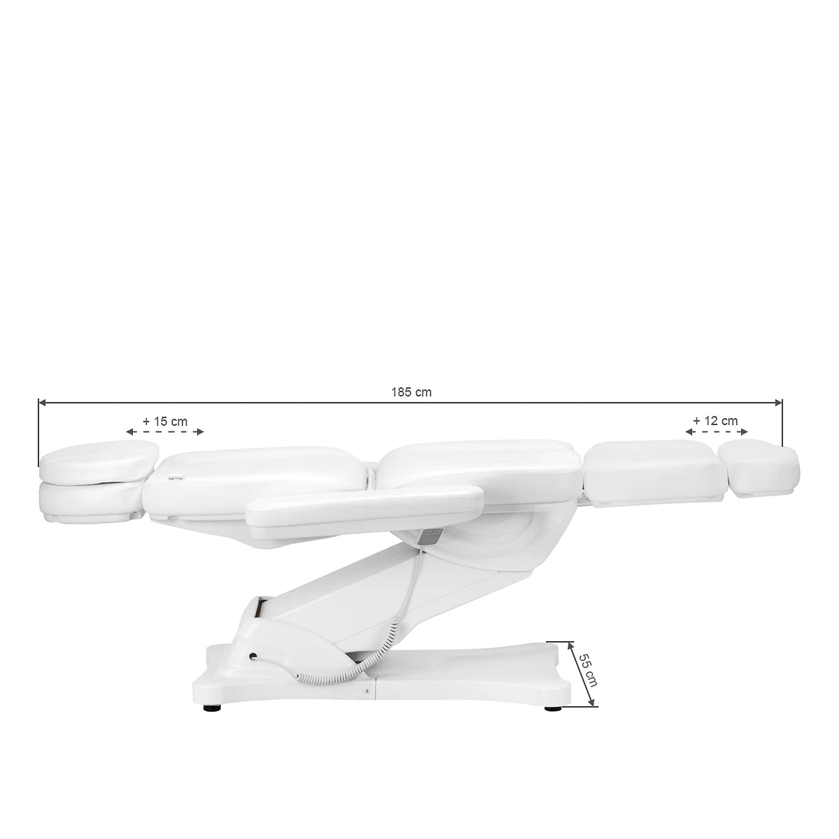 Beauty bed-couche SILLON CLASSIC, 4 motors, white with cradle