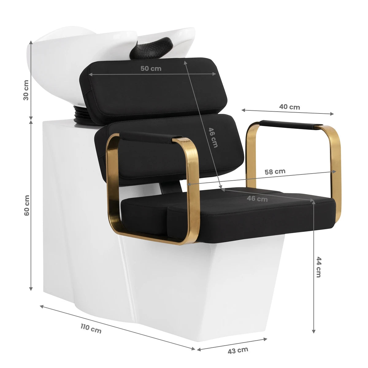 Hairdressing backwash GABBIANO PORTO GOLD BLACK