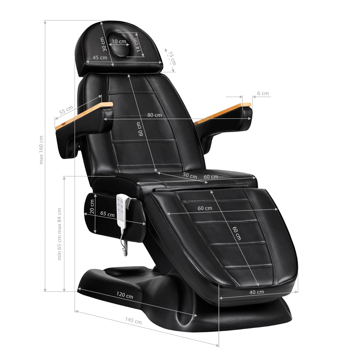 SET - Beauty bed-couche SILLON LUX 273b, black + stool 304