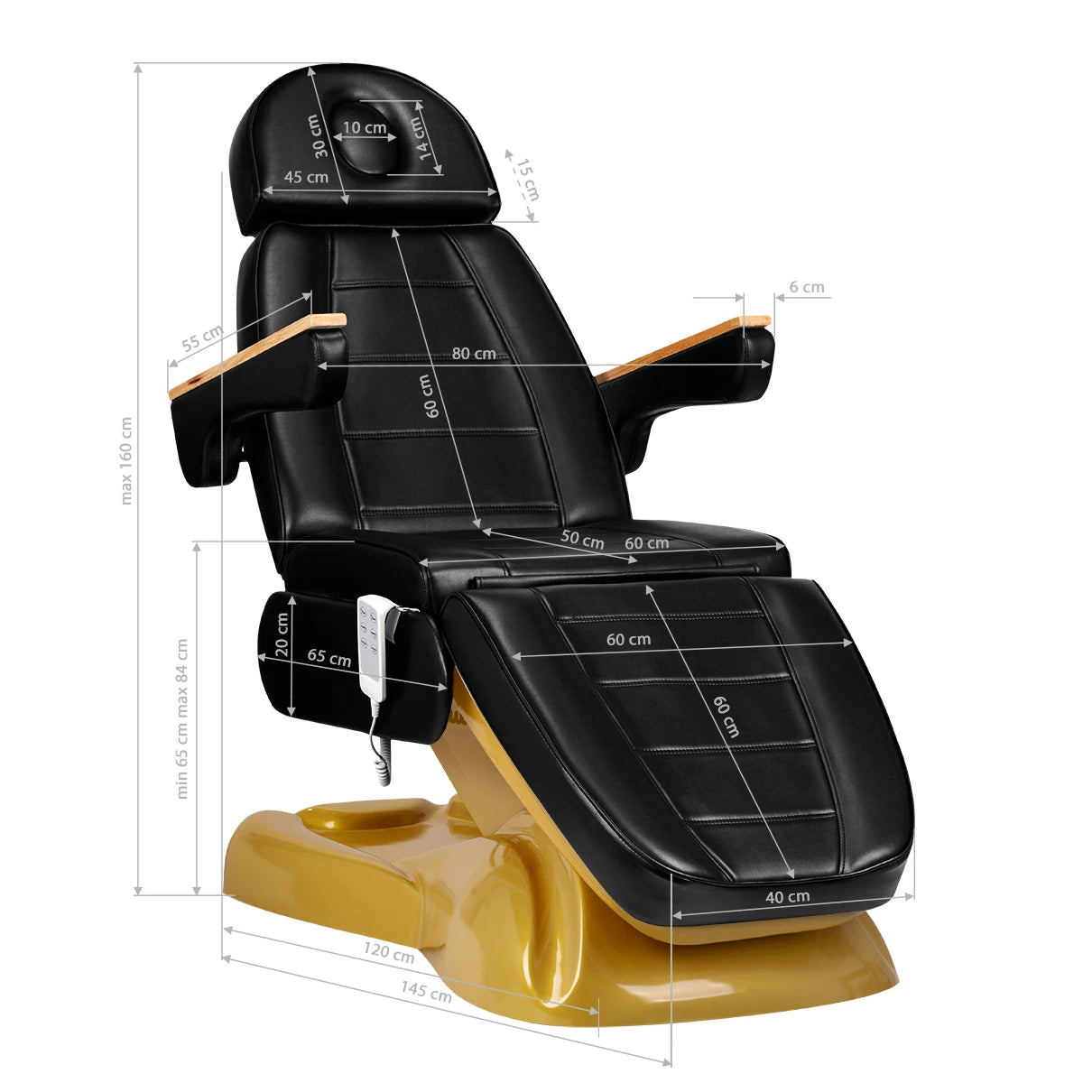 SILLON LUX 273b hoitotuoli, 3 moottoria, kulta-musta