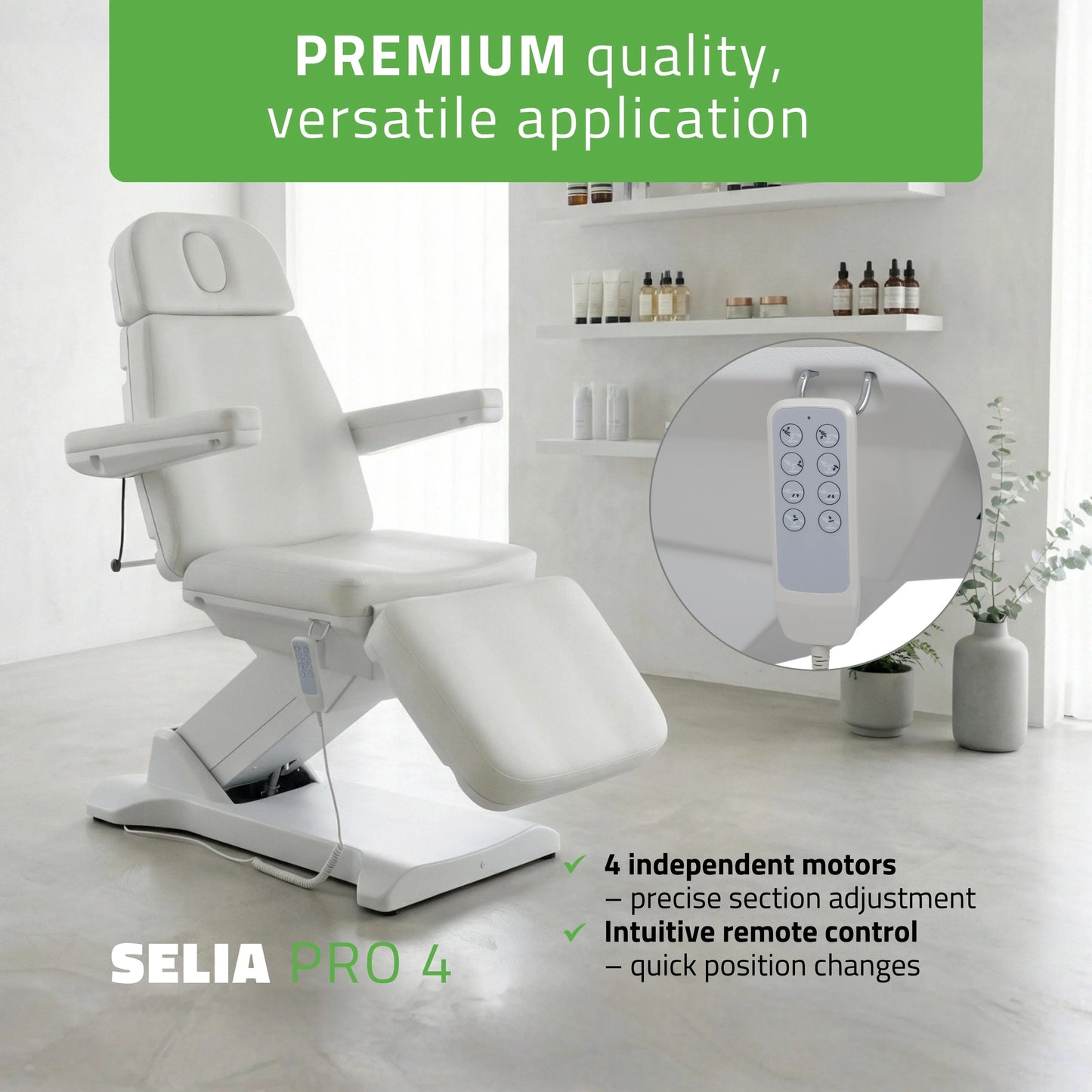 Electric beauty chair Selia PRO 4 Touch Core k329 grey