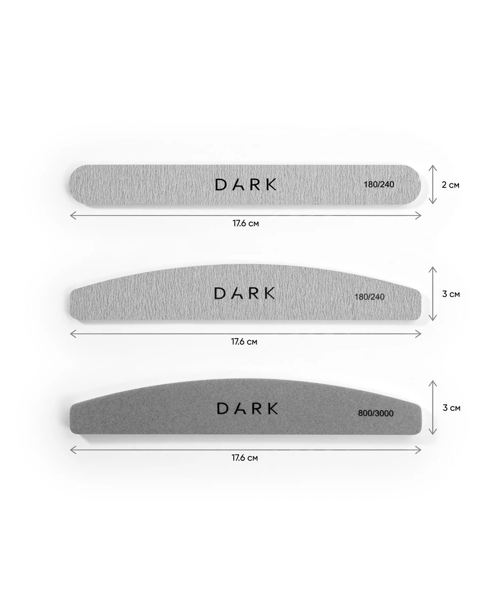 DARK by Rior viilisetti - puolikuu vaahdolla harmaa, 25 kpl (180/240)