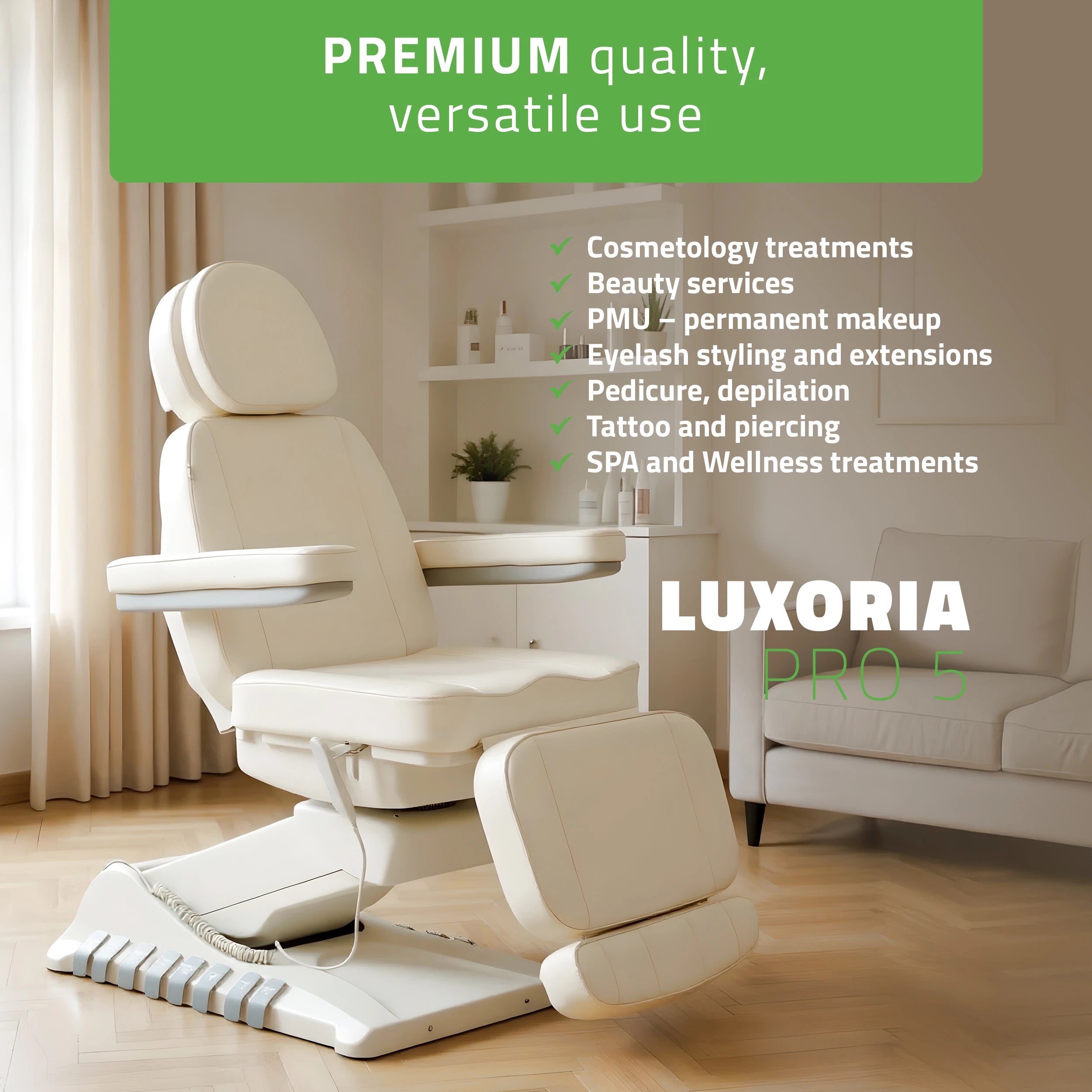 Luxoria PRO 5 k701 hoitotuoli, valkoinen