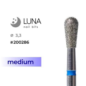 Luna Bits kynsipora jyrsin Inverted Cone Rounded 3,3 mm Blue Grit Case 7