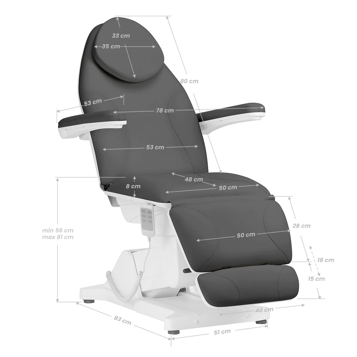 SILLON BASIC hoitotuoli 3 moottoria, harmaa